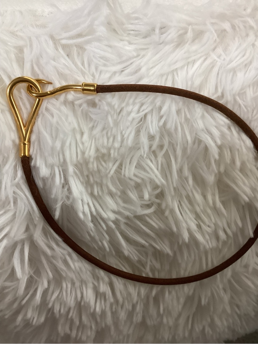 Hermes Jumbo Gold Hook Leather Double Wrap Bracelet or Choker $ is for one, - Picture 8 of 12
